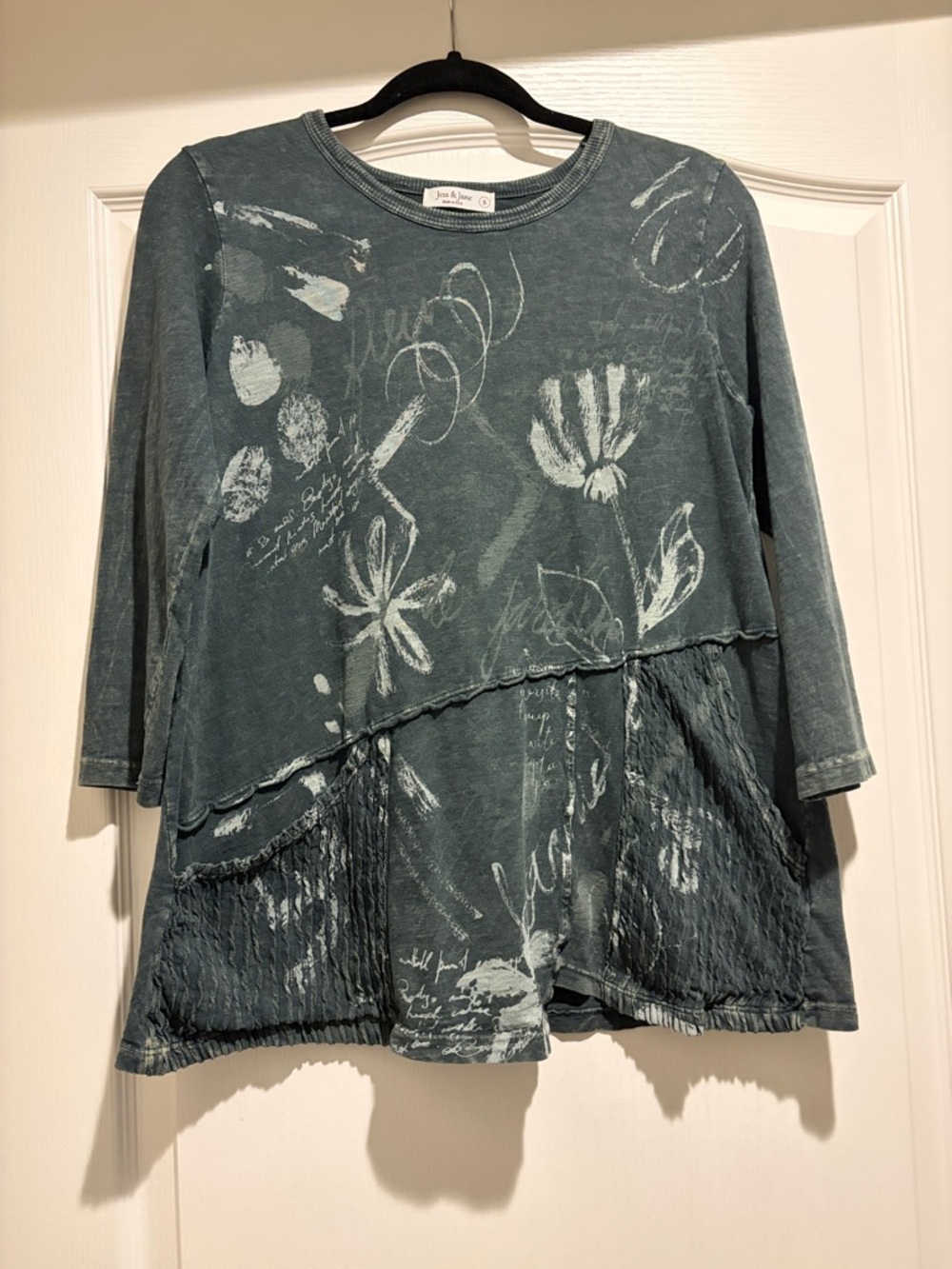 Rustic Teal Floral Layered Tunic by JaHid & Co.